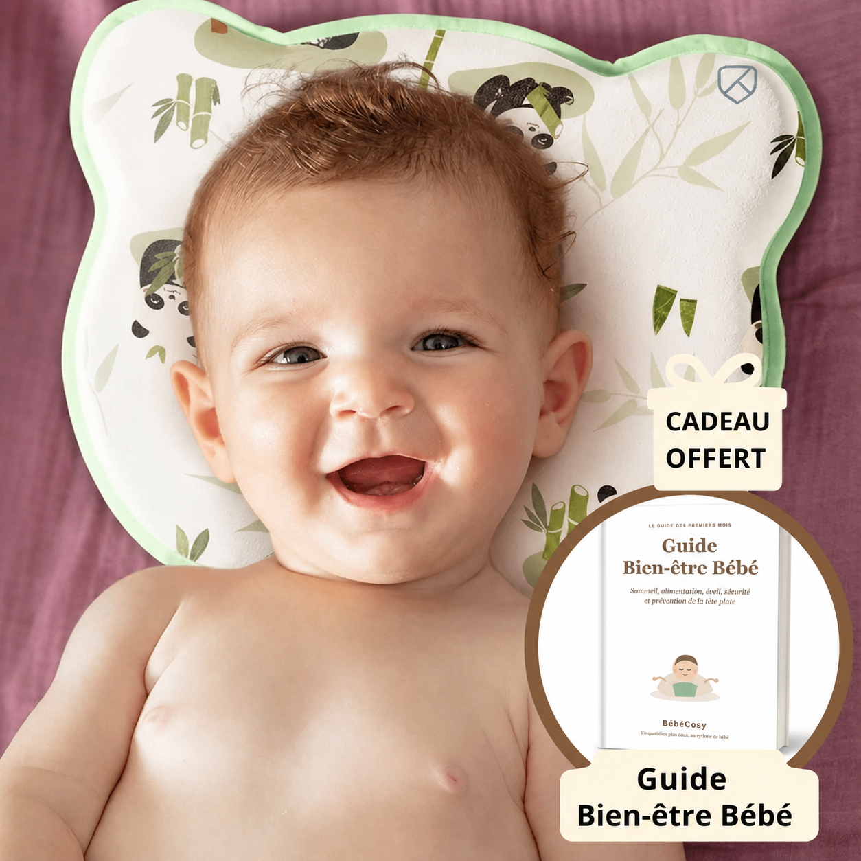 BébéCosy™ L'oreiller ergonomique conçu pour favoriser un développement sain de la tête dès le premier jour